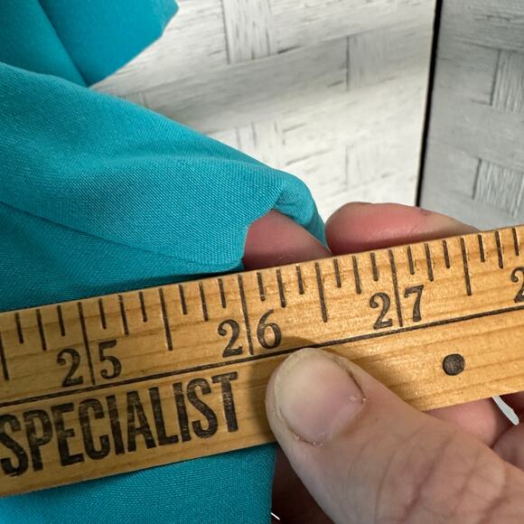 Maggie Barnes women’s blouse teal button up round color western electric grandma - Picture 8 of 9